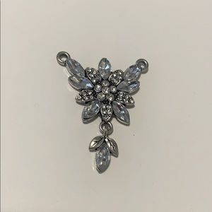 Antique silver charm with rhinestones